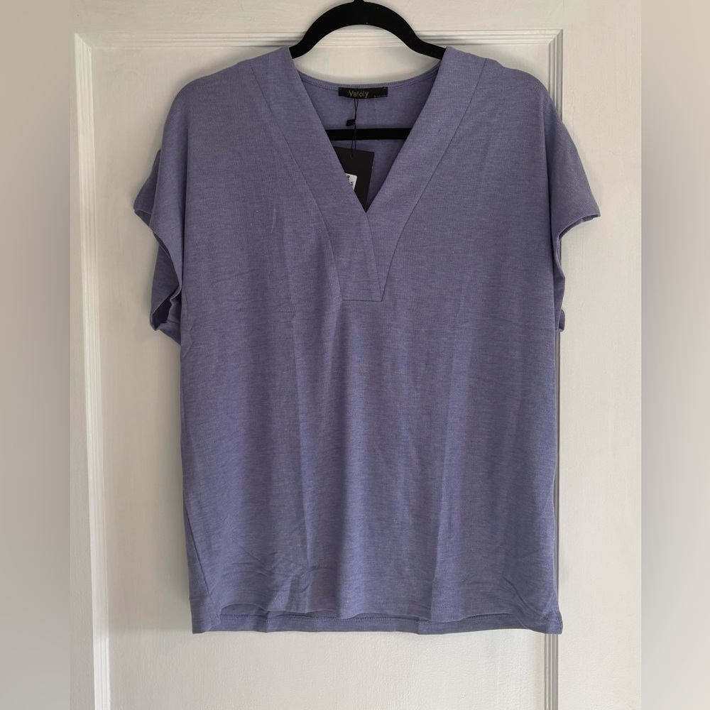NWT Women's Purple/Blue V-Neck Top Size L